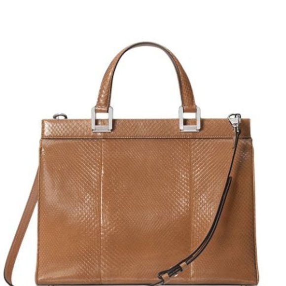 NWT GUCCI GG ZUMI MEDIUM TOP HANDLE PYTHON SATCHEL BAG - Picture 3 of 6